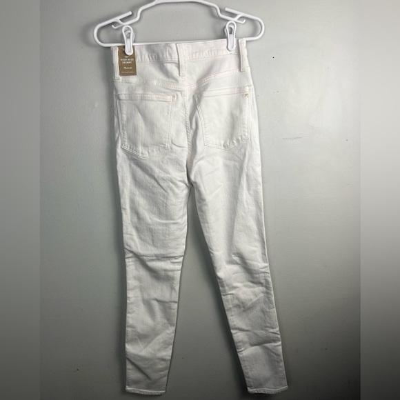 NWT Madewell $128 10" Highest Rise Skinny Jeans in Pure White size 26 - Picture 3 of 5